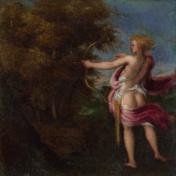 Arcas Hunting, c. 1550. Artist: Schiavone, Andrea (ca. 1520-1582)