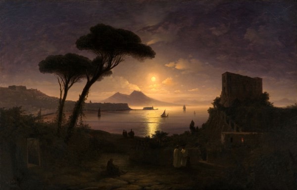 The Bay of Naples at Moonlit Night, 1842. Artist: Aivazovsky, Ivan Konstantinovich (1817-1900)