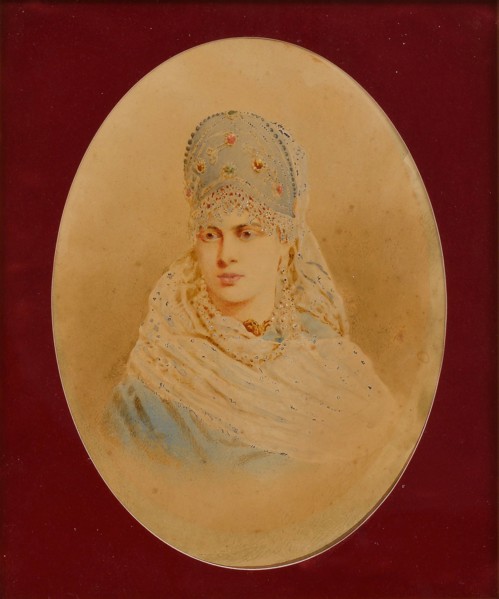 Portrait of Princess Zinaida Yusupova, 1890s. Artist: Alexandrovsky, Stepan Fyodorovich (1843-1906)