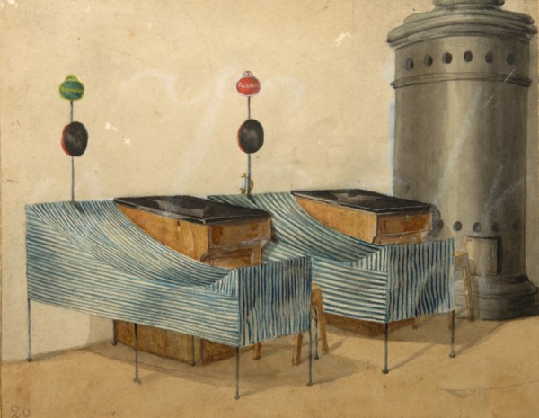 Dormitory in the Cadet Corps. Artist: Anonymous