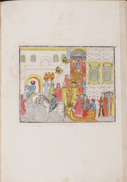 The wedding ceremony of Tsar Mikhail Feodorovich and Yevdokiya Lukyanovna, 1810. Artist: Anonymous master