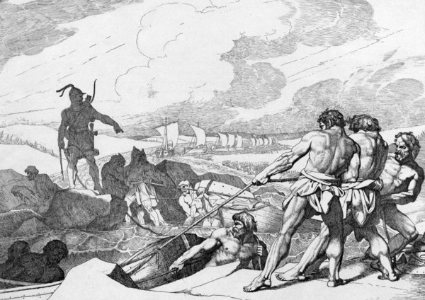 Oleg of Novgorod's campaign against Constantinople, before 1839. Artist: Bruni, Fyodor Antonovich (1800-1875)