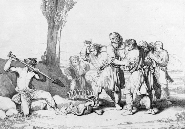 The Death of Grand Duke Oleg, before 1839. Artist: Bruni, Fyodor Antonovich (1800-1875)