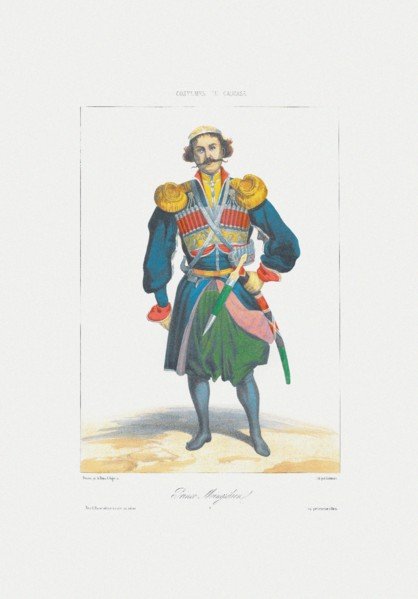 Prince of Megrelia (From: Scenes, paysages, meurs et costumes du Caucase), 1840. Artist: Gagarin, Grigori Grigorievich (1810-1893)