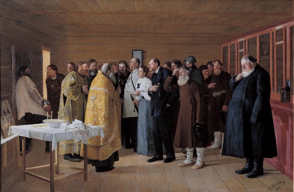The Consecration of the Vodka Shop, 1904. Artist: Orlow, Nikolai Vasilievich (1863-1924)