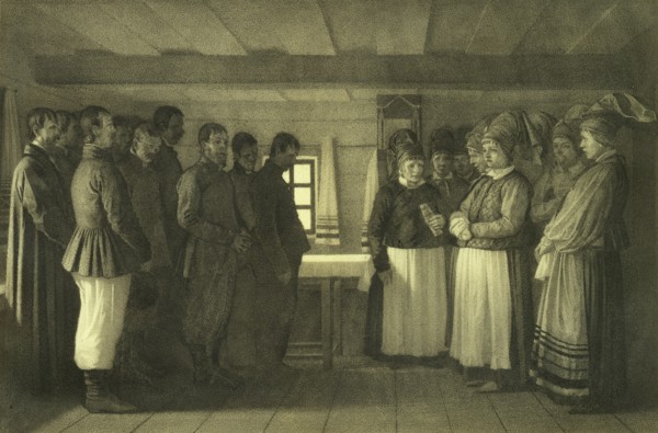The Doukhobors praying, 1865. Artist: Vereshchagin, Vasili Vasilyevich (1842-1904)