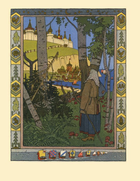 Illustration for the Fairy tale The Feather of Finist the Falcon, 1901-1902. Artist: Bilibin, Ivan Yakovlevich (1876-1942)
