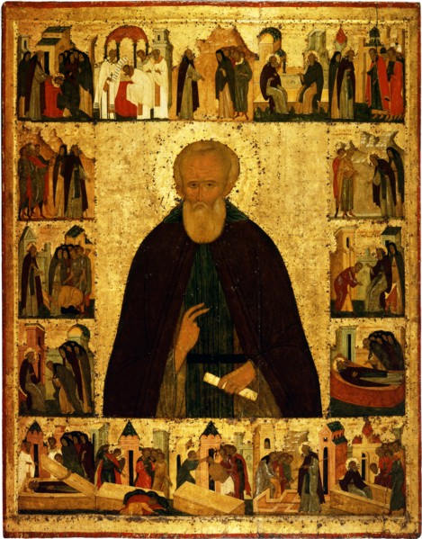 Saint Dmitry Prilutsky with scenes from his life, ca 1503. Artist: Dionysius (ca. 1450-before 1508)