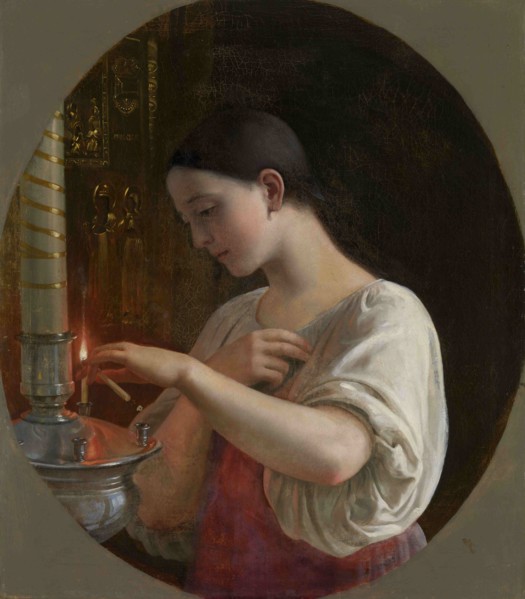 In the Church, 1860s. Artist: Gribkov, Sergei Ivanovich (1820-1893)