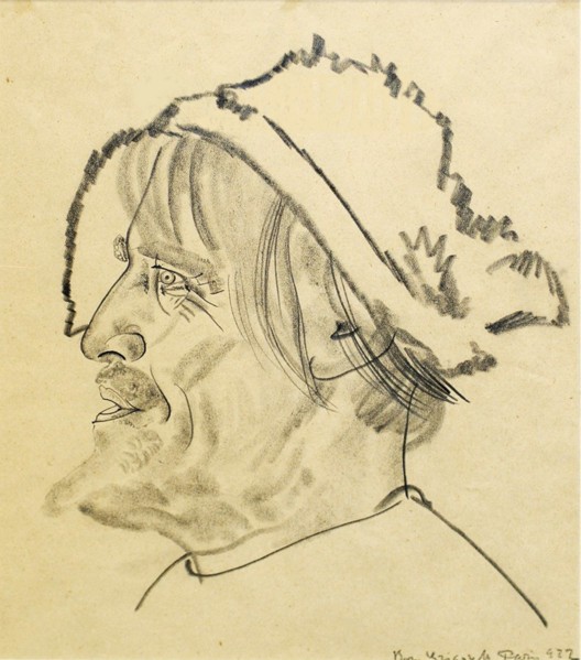 Konstantin Stanislavsky as Satin in the play The Lower Depths by M. Gorky, 1922. Artist: Grigoriev, Boris Dmitryevich (1886-1939)