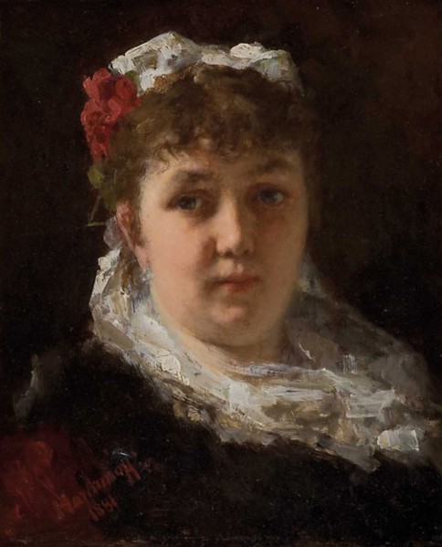 Portrait of the opera singer Félia Litvinne (1860-1936), 1881. Artist: Harlamov, Alexei Alexeyevich (1840-1922)