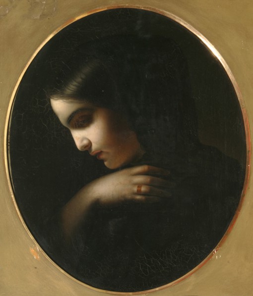 Young Widow, 1850. Artist: Kapkov, Yakov Fyodorovich (1816-1854)