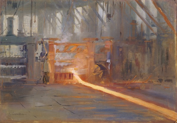 At the Chusovoy Metallurgical Plants. Artist: Kasatkin, Nikolai Alexeyevich (1859-1930)