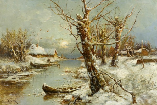 Winter River Landscape, 1897. Artist: Klever, Juli Julievich (Julius), von (1850-1924)