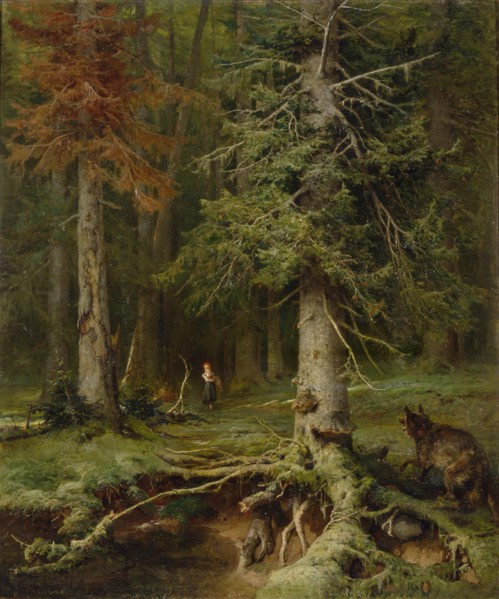 Little Red Riding Hood, 1887. Artist: Klever, Juli Julievich (Julius), von (1850-1924)