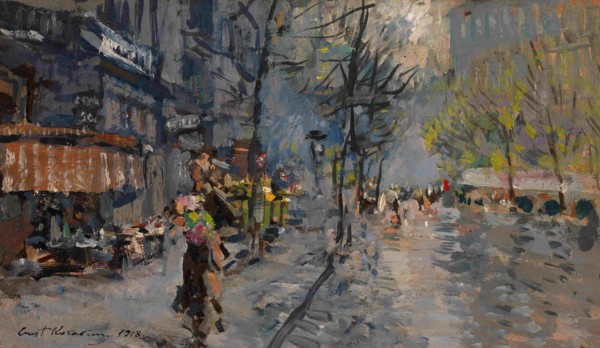 A Street in Paris, 1918. Artist: Korovin, Konstantin Alexeyevich (1861-1939)