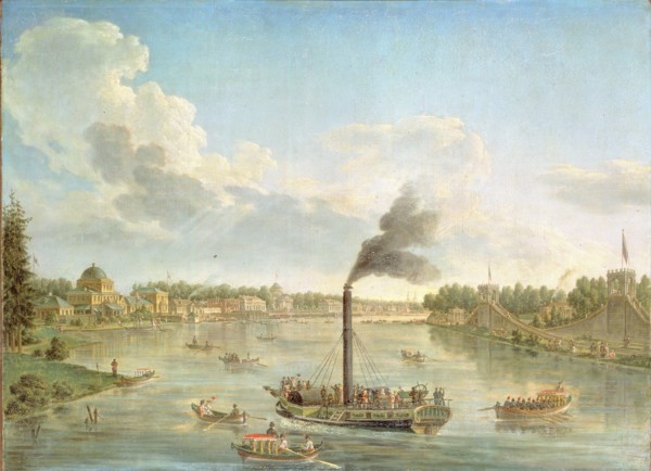Grand Peterhof Palace at the Gulf of Finland, 1761. Artist: Makhaev, Mikhail Ivanovich (1718-1770)