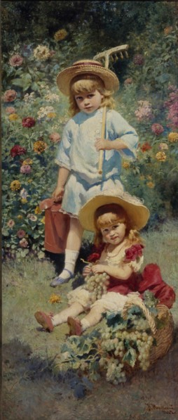 Portrait of the Artist's Children, 1882. Artist: Makovsky, Konstantin Yegorovich (1839-1915)