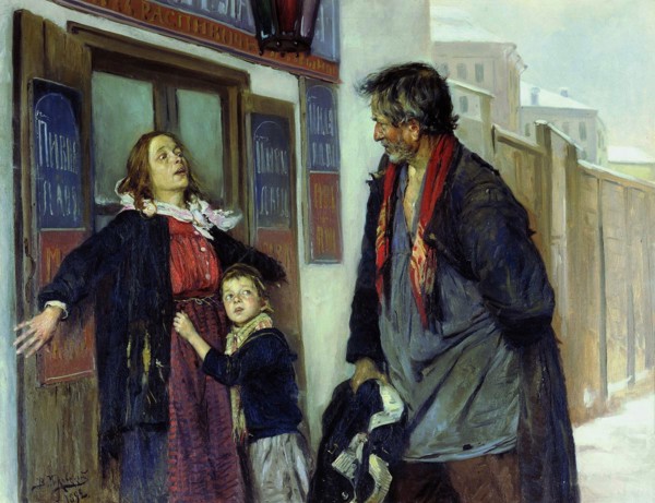 I don't let in!, 1892. Artist: Makovsky, Vladimir Yegorovich (1846-1920)