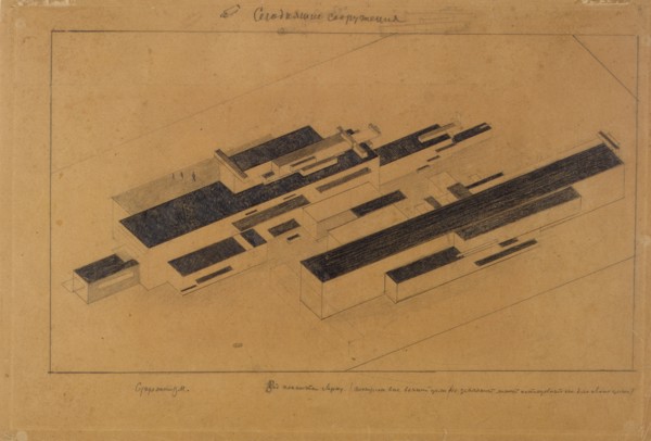 Modern buildings, 1923-1924. Artist: Malevich, Kasimir Severinovich (1878-1935)