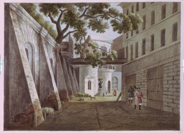 The Court of the Pavel Gagarin's House. Artist: Martynov, Andrei Yefimovich (1768-1826)