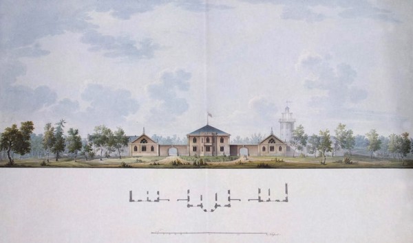 Design for a Farm in the Alexander Park at Tsarskoye Selo, 1818. Artist: Menelaws, Adam (1753-1831)