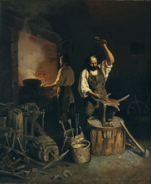 The Forge, 1845. Artist: Plakhov, Lavr Kuzmich (1810-1881)