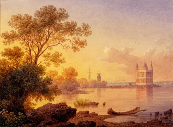 View on the Rose pavillion (Ozerki) in Peterhof. Artist: Premazzi, Ludwig (Luigi) (1814-1891)