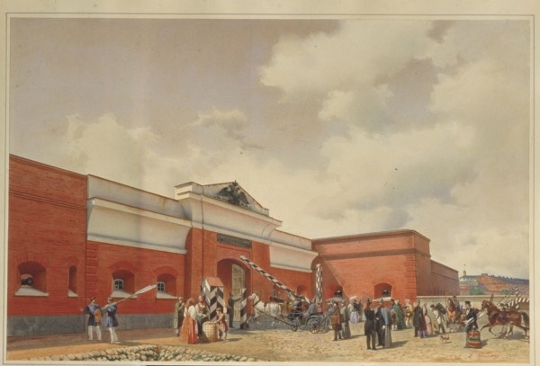 The Kronstadt Sea Fortress (The Saint Petersburg Gates), 1850. Artist: Premazzi, Ludwig (Luigi) (1814-1891)