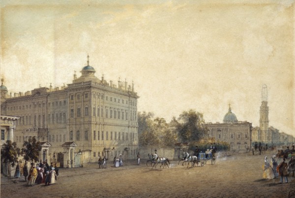 St. Petersburg. The Anichkov Palace, 1830s. Artist: Sadovnikov, Vasily Semyonovich (1800-1879)