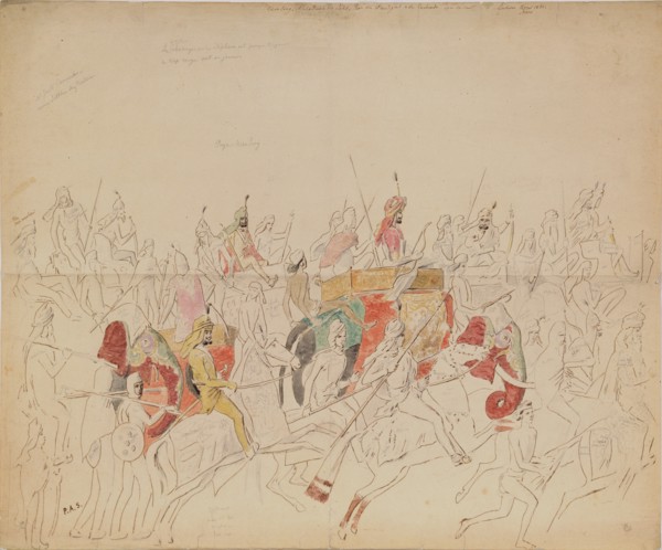 Maharaja Sher Singh of Punjab and His Court, 1846. Artist: Saltykov, Alexei Dmitriyevich (1806-1859)