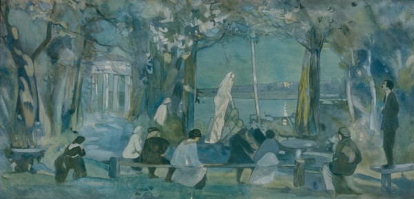 Stage design for the play The Seagull by A. Chekhov, 1898. Artist: Simov, Viktor Andreyevich (1858-1935)