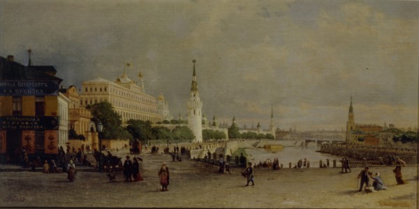 Bolshoy Kamenny Bridge in Moscow. Artist: Vereshchagin, Pyotr Petrovich (1836-1886)