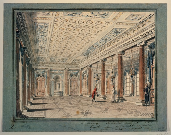 Interior of the Corner hall in the Stroganov palace. Artist: Voronikhin, Andrei Nikiforovich (1759-1814)