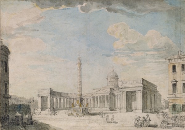 The Kazan Cathedral in Saint Petersburg, c. 1800. Artist: Voronikhin, Andrei Nikiforovich (1759-1814)