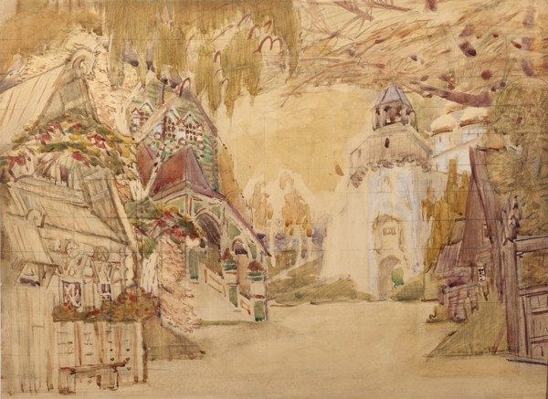 Stage design for the opera The Tsar's bride by N. Rimsky-Korsakov, 1899. Artist: Vrubel, Mikhail Alexandrovich (1856-1910)