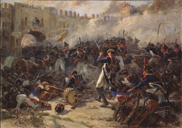 The battle of Smolensk on August 1812, 1956. Artist: Zhigimont, Pyotr Ivanovich (1914-?)