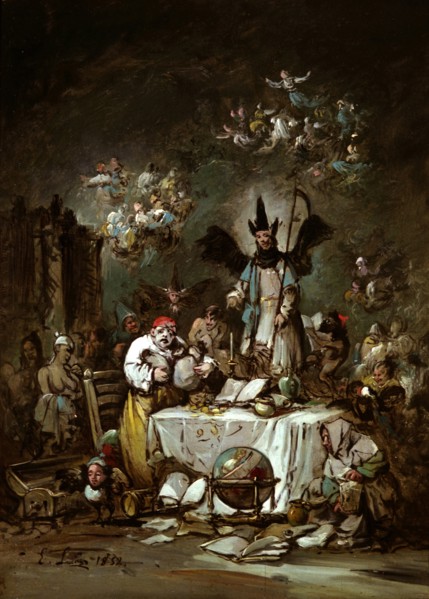Allegorical caprice. The Avarice, 1852. Artist: Lucas Velázquez, Eugenio (1817-1870)