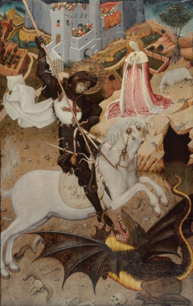 Saint George Killing the Dragon, 1434-1435. Artist: Martorell, Bernat, the Elder (1390-1452)