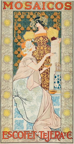 Mosaicos Escofet-Tejera (Advertising Poster), 1900. Artist: Riquer Inglada, Alejandro de (1856-1920)