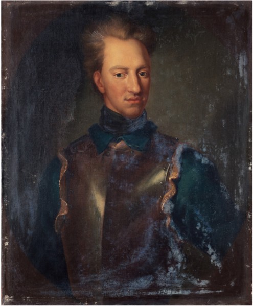 Portrait of the King Charles XII of Sweden (1682-1718). Artist: Krafft, David, von (1655-1724)