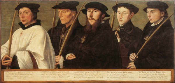 Five Members of the Utrecht Brotherhood of Jerusalem Pilgrims, ca 1541. Artist: Scorel, Jan, van (1495-1562)