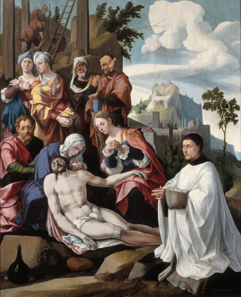 The Lamentation over Christ with a Donor, c.1535. Artist: Scorel, Jan, van (1495-1562)