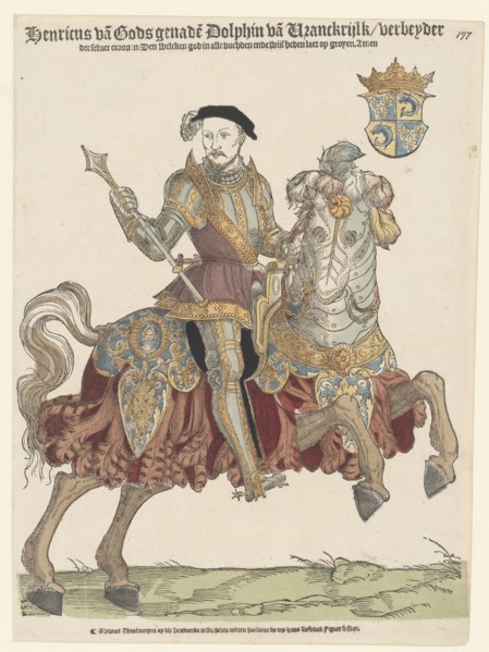 Portrait of King Henry II of France on horseback, 1542-1543. Artist: Anthonisz., Cornelis (1499-1553)
