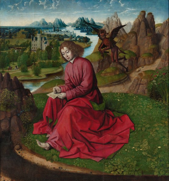 Saint John the Evangelist on Patmos, ca 1465. Artist: Bouts, Dirk, (Workshop)
