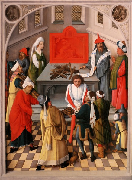 The offering of the jews, ca 1465. Artist: Master of the Gathering of Manna (active 1460-1470)