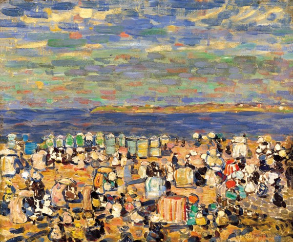 Beach at St. Malo, c. 1907. Artist: Prendergast, Maurice Brazil (1858-1924)