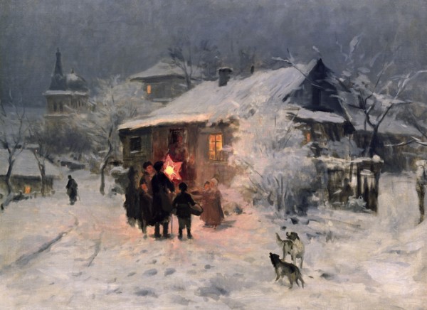 The Christmas carol in the Ukraine. Artist: Pimonenko, Nikolai Kornilovich (1862-1912)