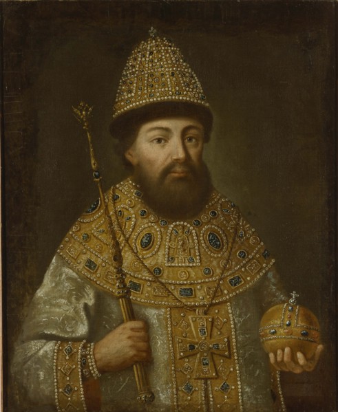 Portrait of the Tsar Alexis I Mikhailovich of Russia (1629-1676), ca 1675. Artist: Anonymous