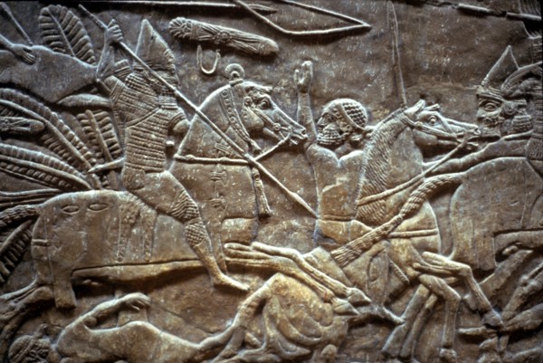 Ashurbanipal at the Battle of Til-Tuba, 650-620 BC. Artist: Assyrian Art